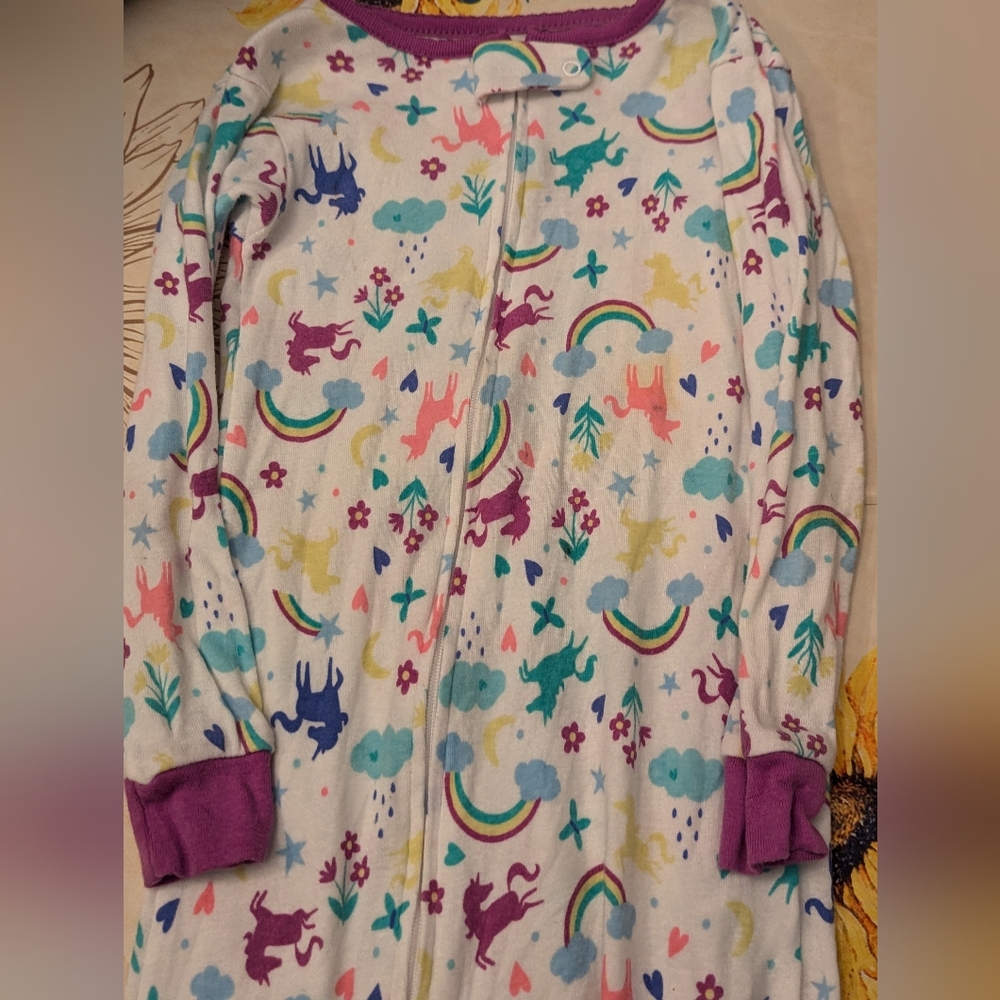 Carter's Colorful Unicorn Kids Pajamas/ 3T - Picture 2 of 5
